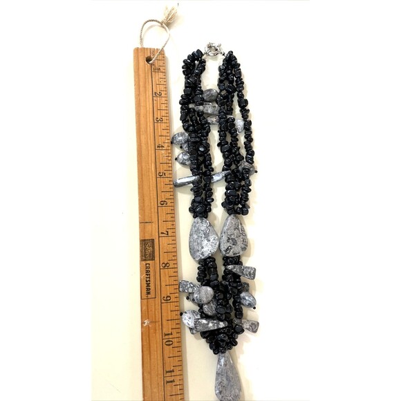 Multi Strand Onyx Necklace Gemstone Jewelry - Picture 11 of 13